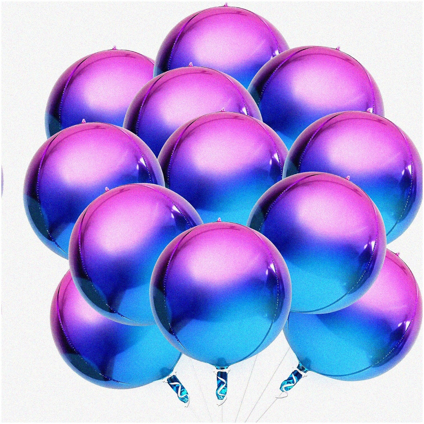 Galaxy Glow Party Pack 12 Iridescent Purple Blue Balloons