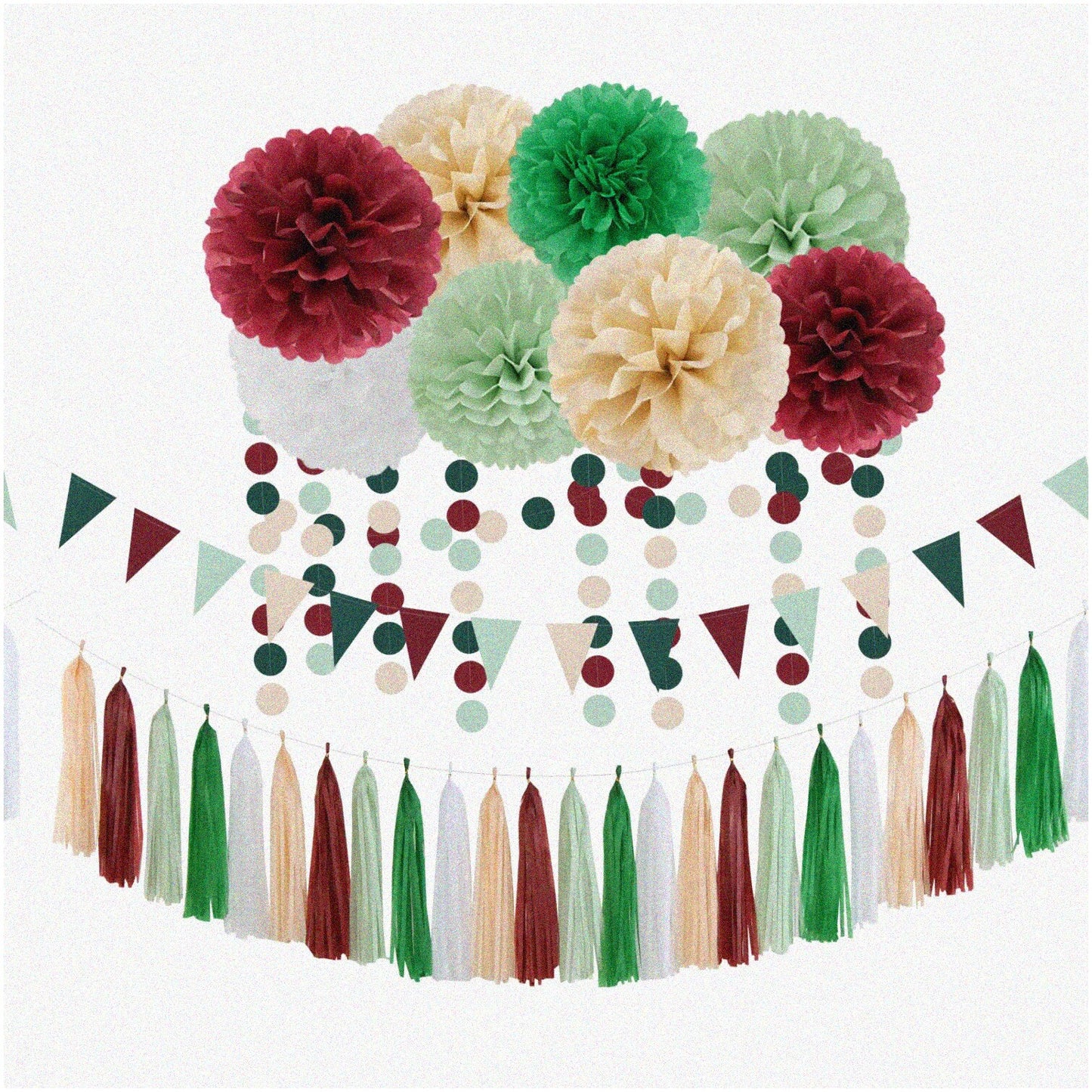 30pcs Tissue Pom Poms Streamers Garland Party Decorations