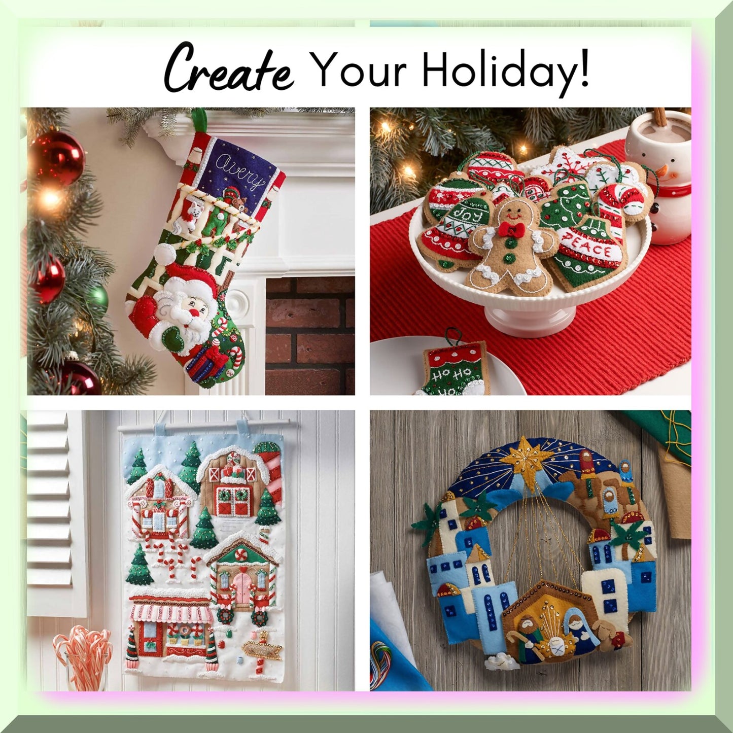 DIY Cross-Stitch Ornament Kit for Holiday Decorations