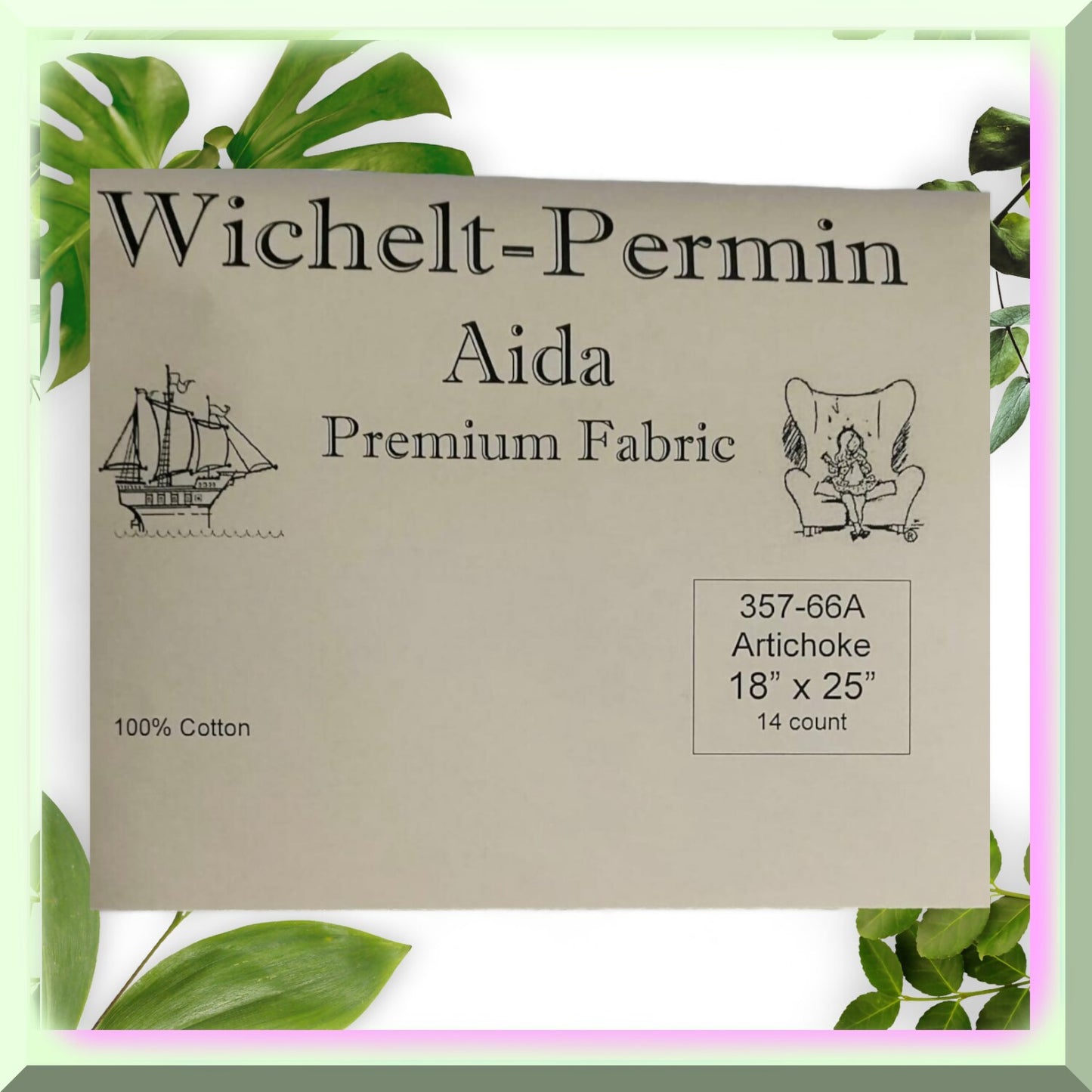 Premium Cross Stitch Fabric in Artichoke Color 18x25 Inches