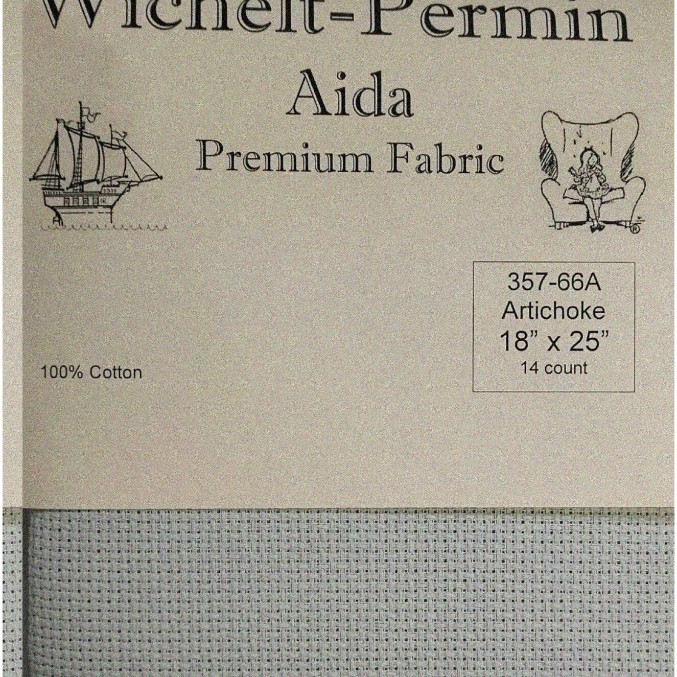 Premium Cross Stitch Fabric in Artichoke Color 18x25 Inches