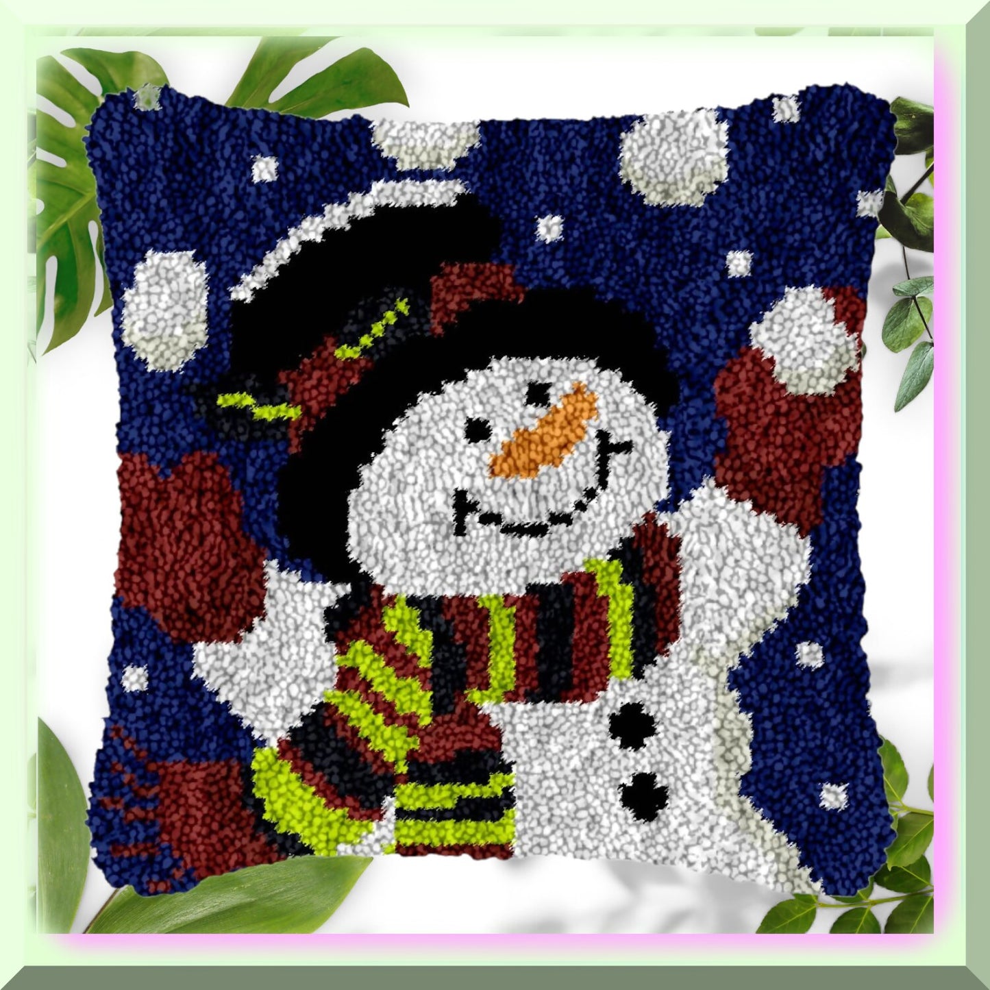 Winter Wonderland Snowman Latch Hook Kit for Home Decor