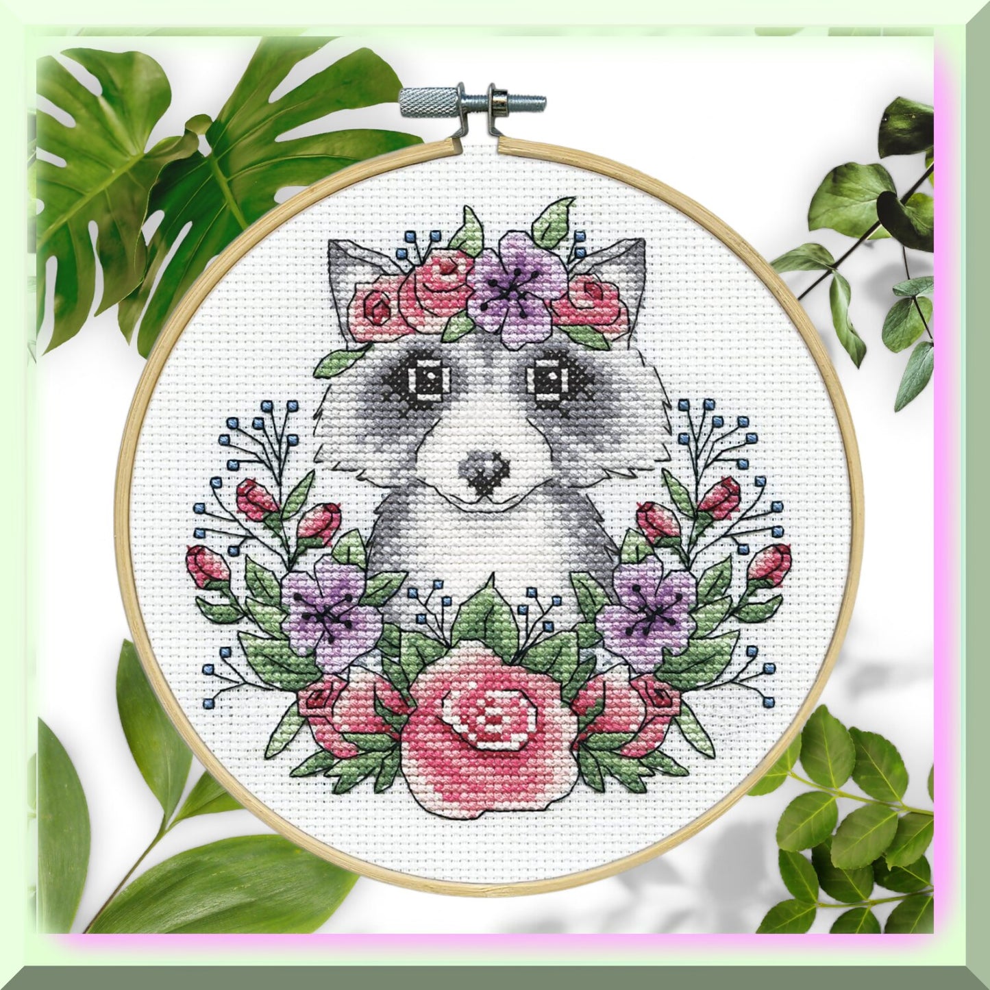 Cross Stitch Kit with Aida Cloth and Embroidery Floss