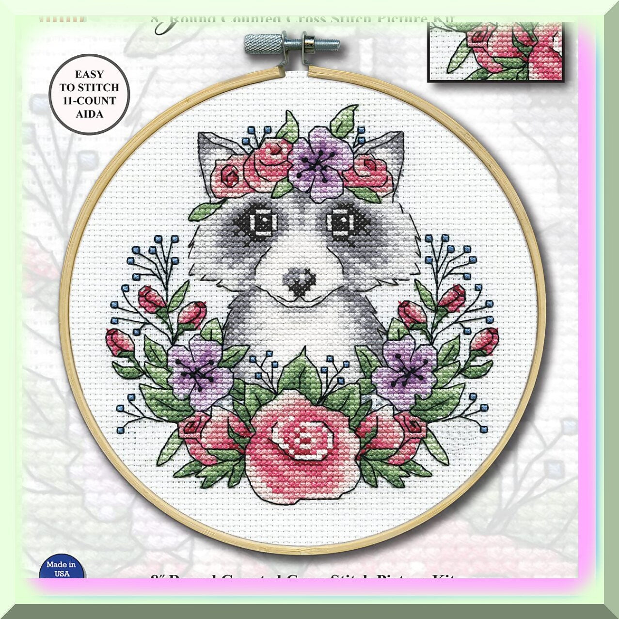 Cross Stitch Kit with Aida Cloth and Embroidery Floss