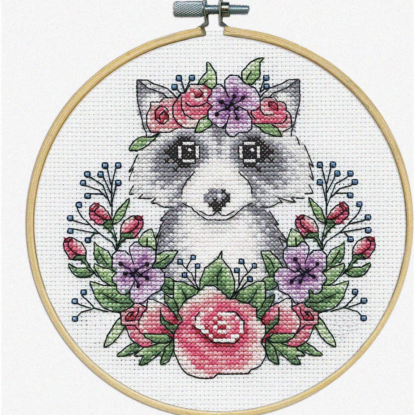 Cross Stitch Kit with Aida Cloth and Embroidery Floss