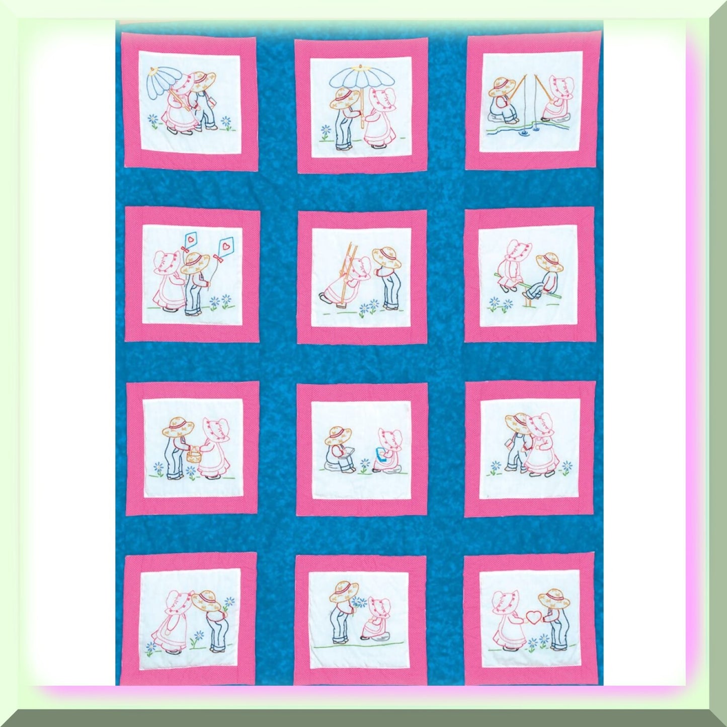 12 Pack 9-Inch White Quilt Blocks for DIY Sewing and Crafting