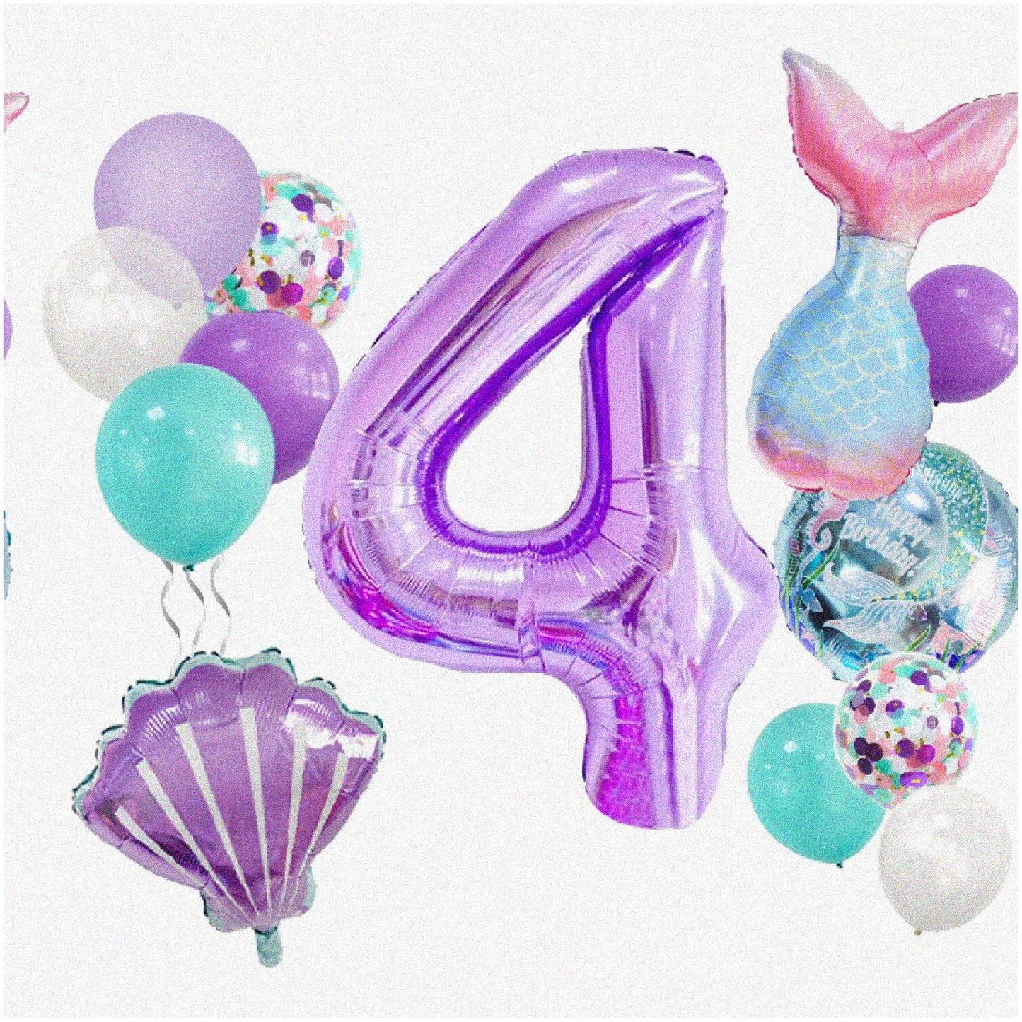 Mermaid Magic 4th Birthday Party Kit 13 Pcs