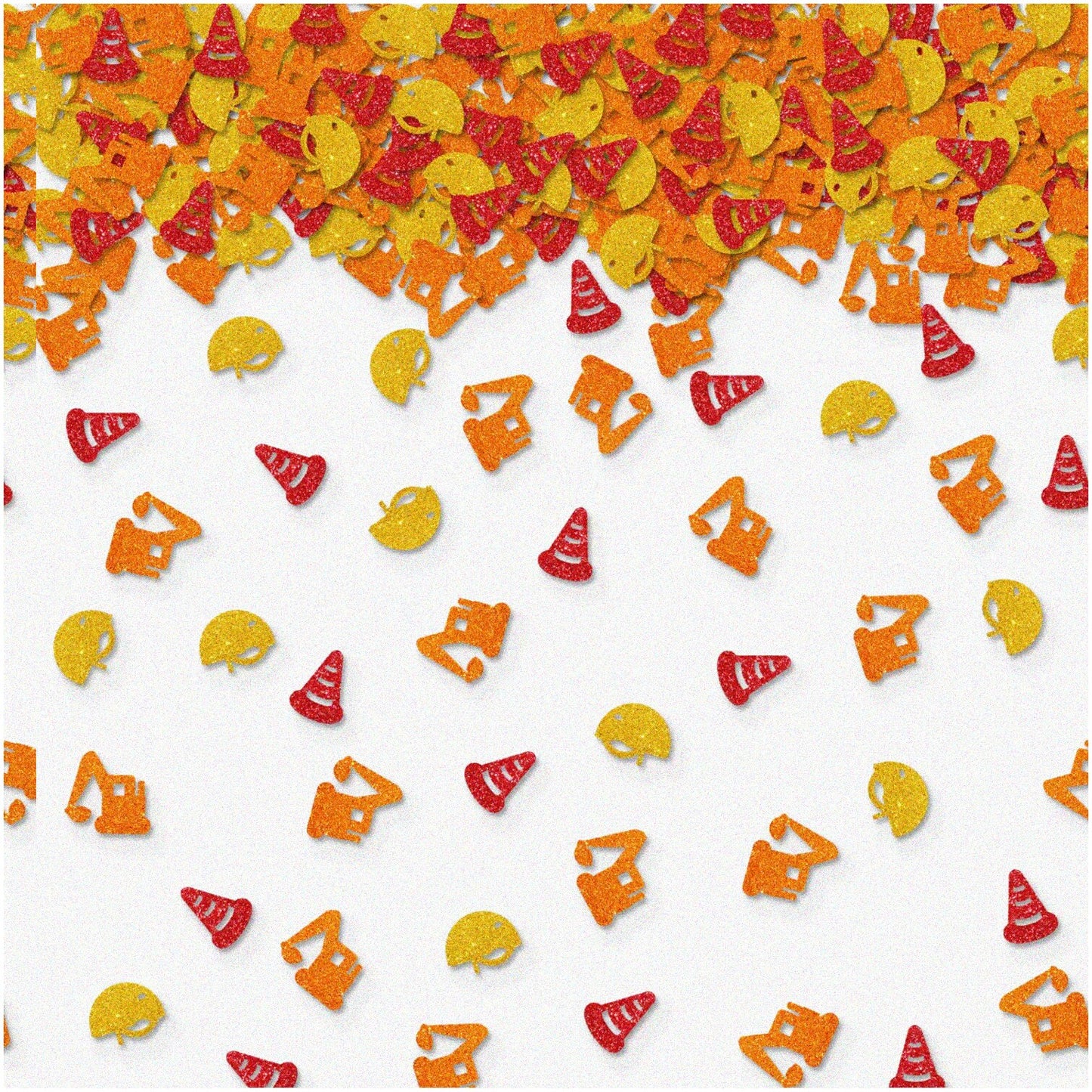 100pcs Gold & Red Glitter Construction Confetti