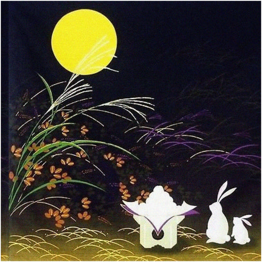 Moonlight Hare Cotton Wrap 19.75" Furoshiki Fabric