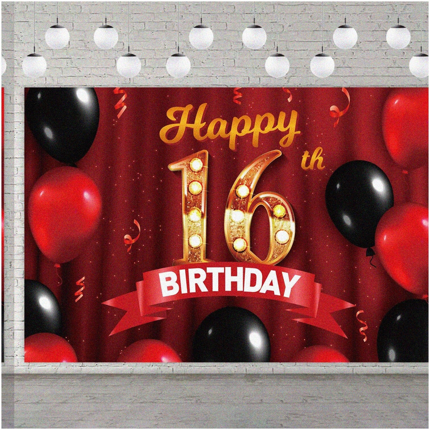 Princess 16th Birthday Celebration Kit Red Gold Decor Set