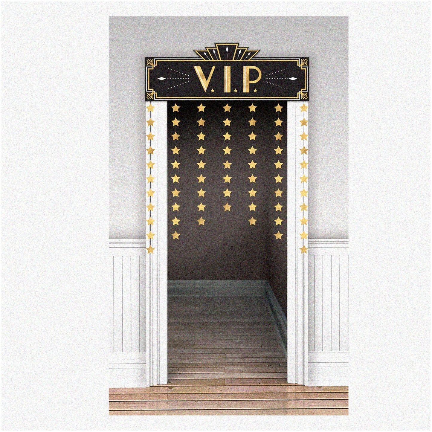 Door Drape 39" x 55.75" with VIP Sign and Star Stringers