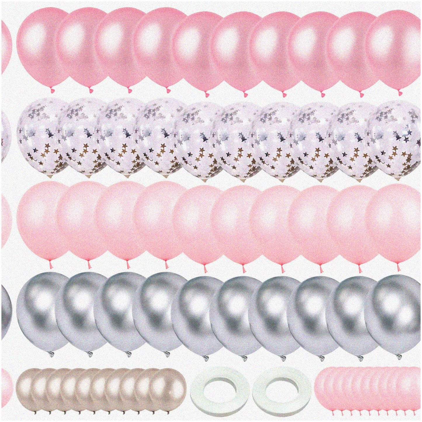 60 Pink and Silver Balloons Party Supplies