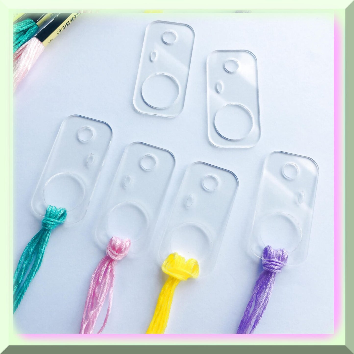 Acrylic Thread Drops for Embroidery Organization - 50 Pieces