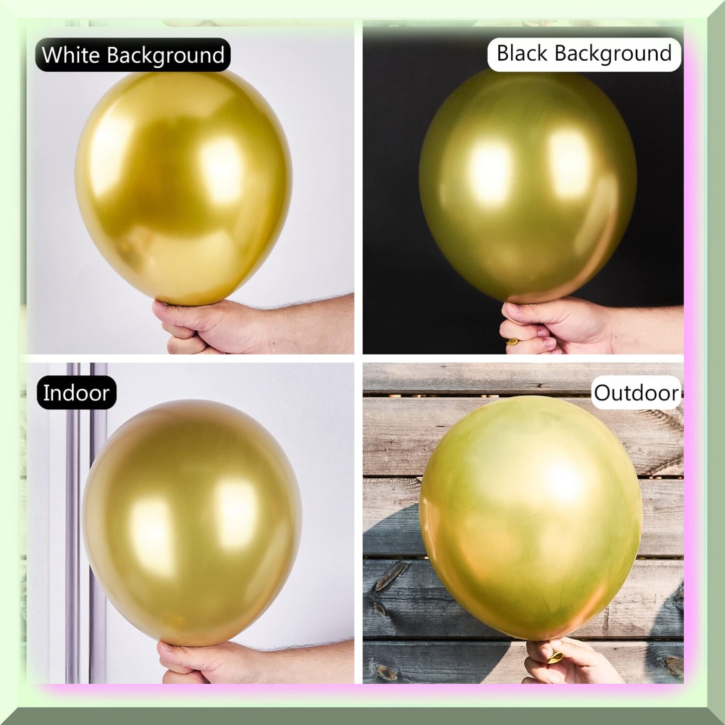 100-Piece Assorted Gold Metallic Balloons Set