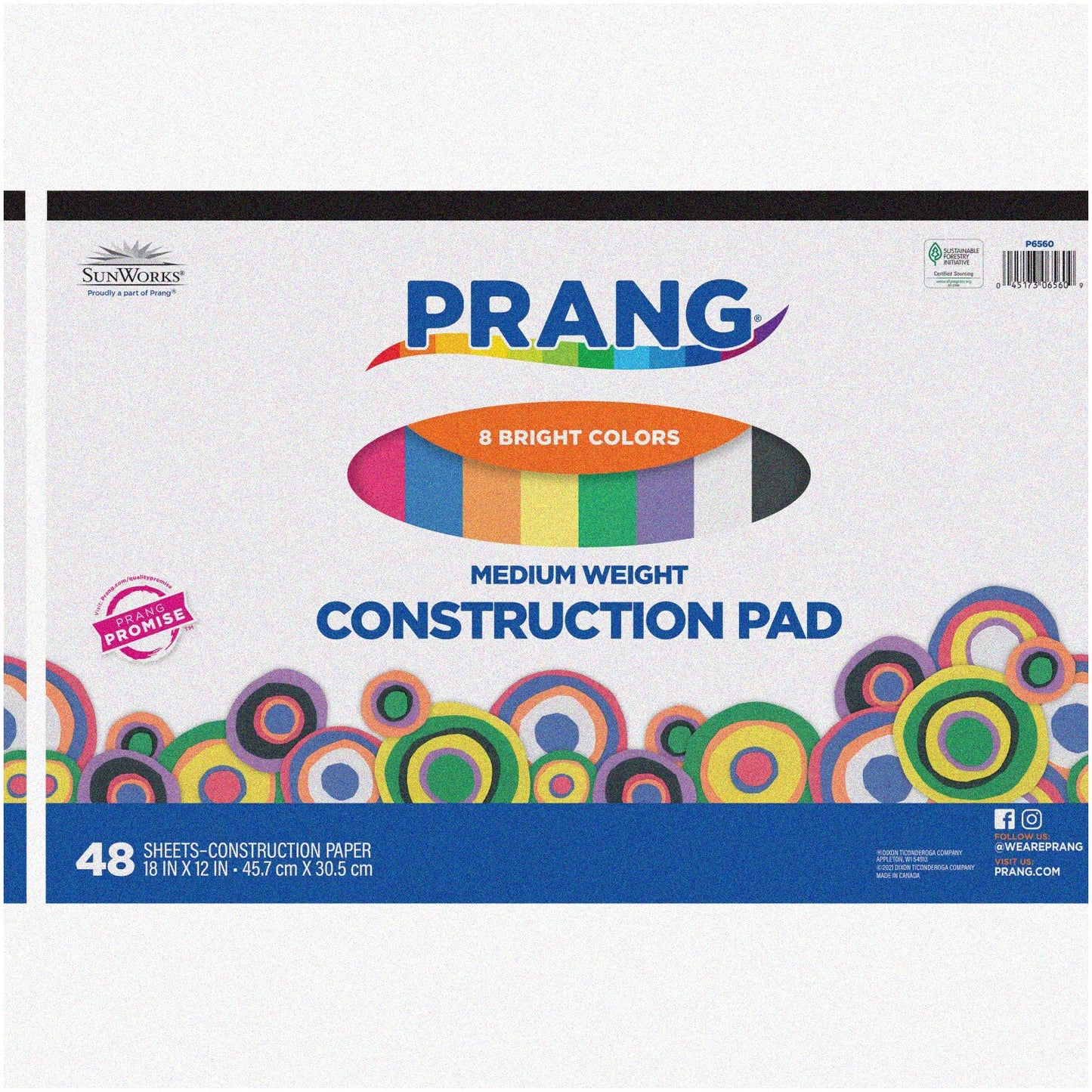 Heavyweight Construction Paper Pad 18x12 8 Colors