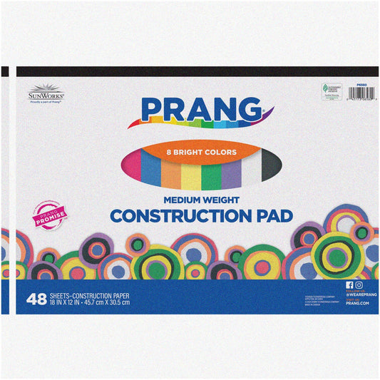 Heavyweight Construction Paper Pad 18x12 8 Colors