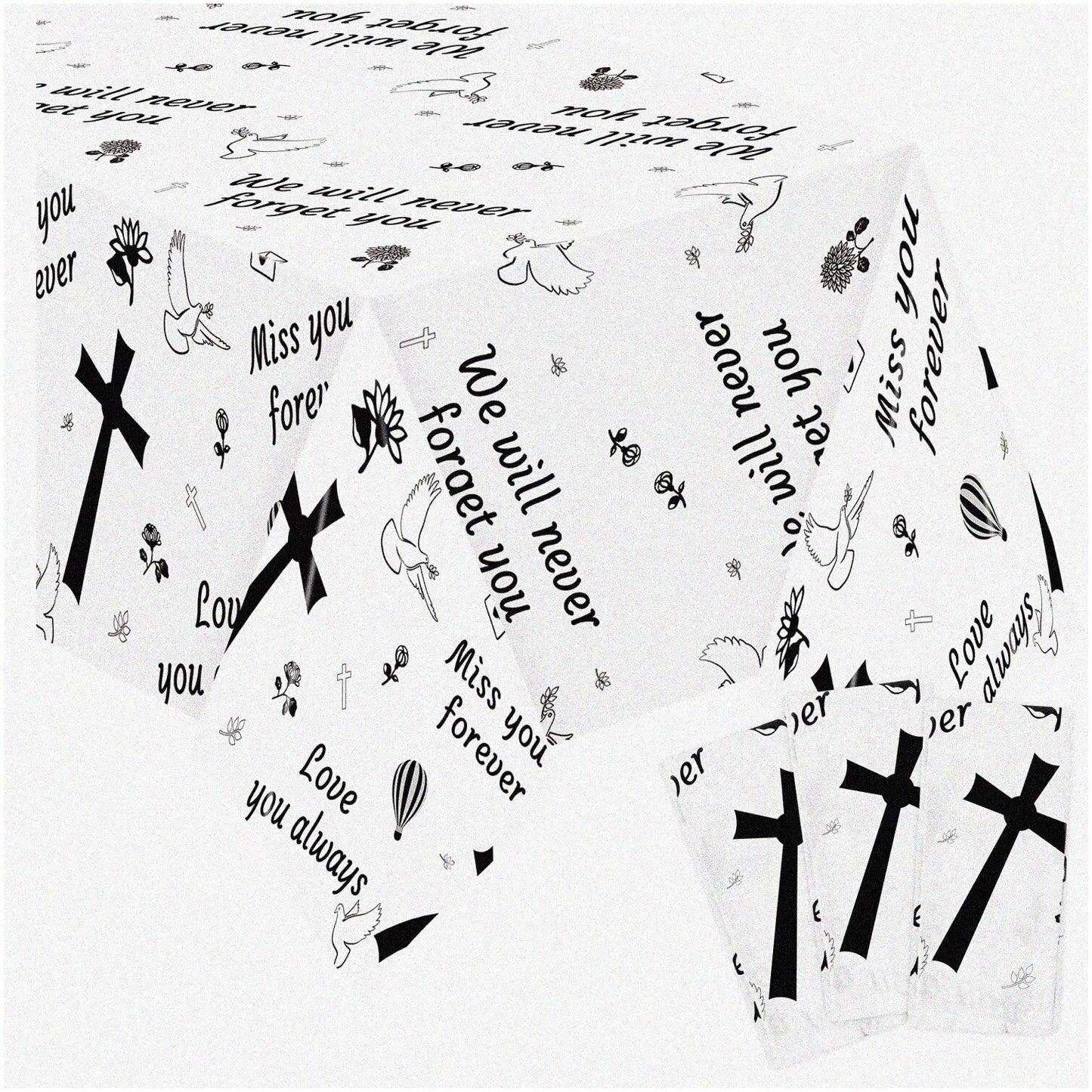 3-Piece Waterproof Plastic Memorial Tablecloth Set