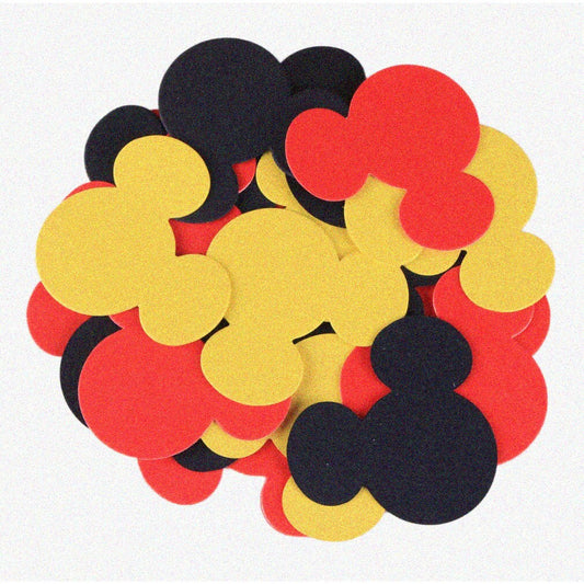 Party Paws 2-inch Red Black Yellow Mouse Confetti 100pcs