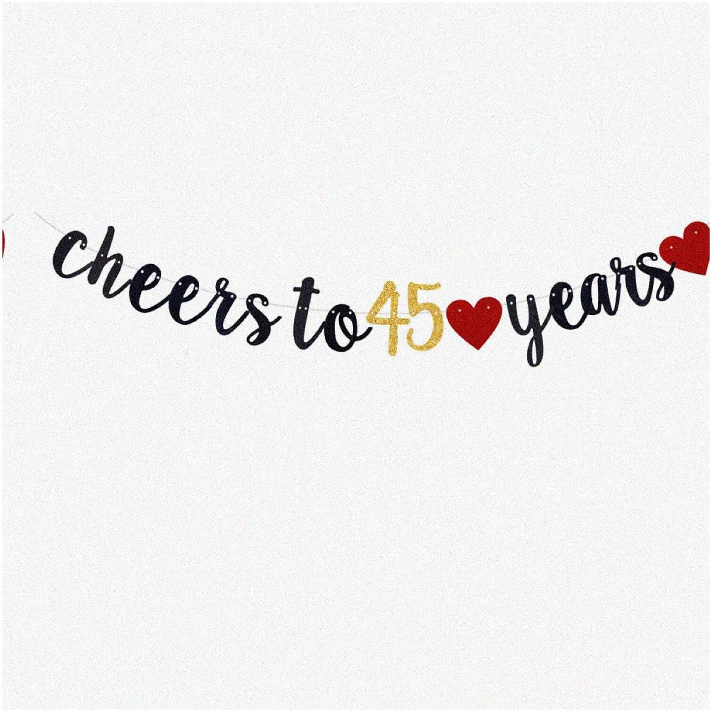 Sparkling Glitter Banner for 45th Birthday & Anniversary