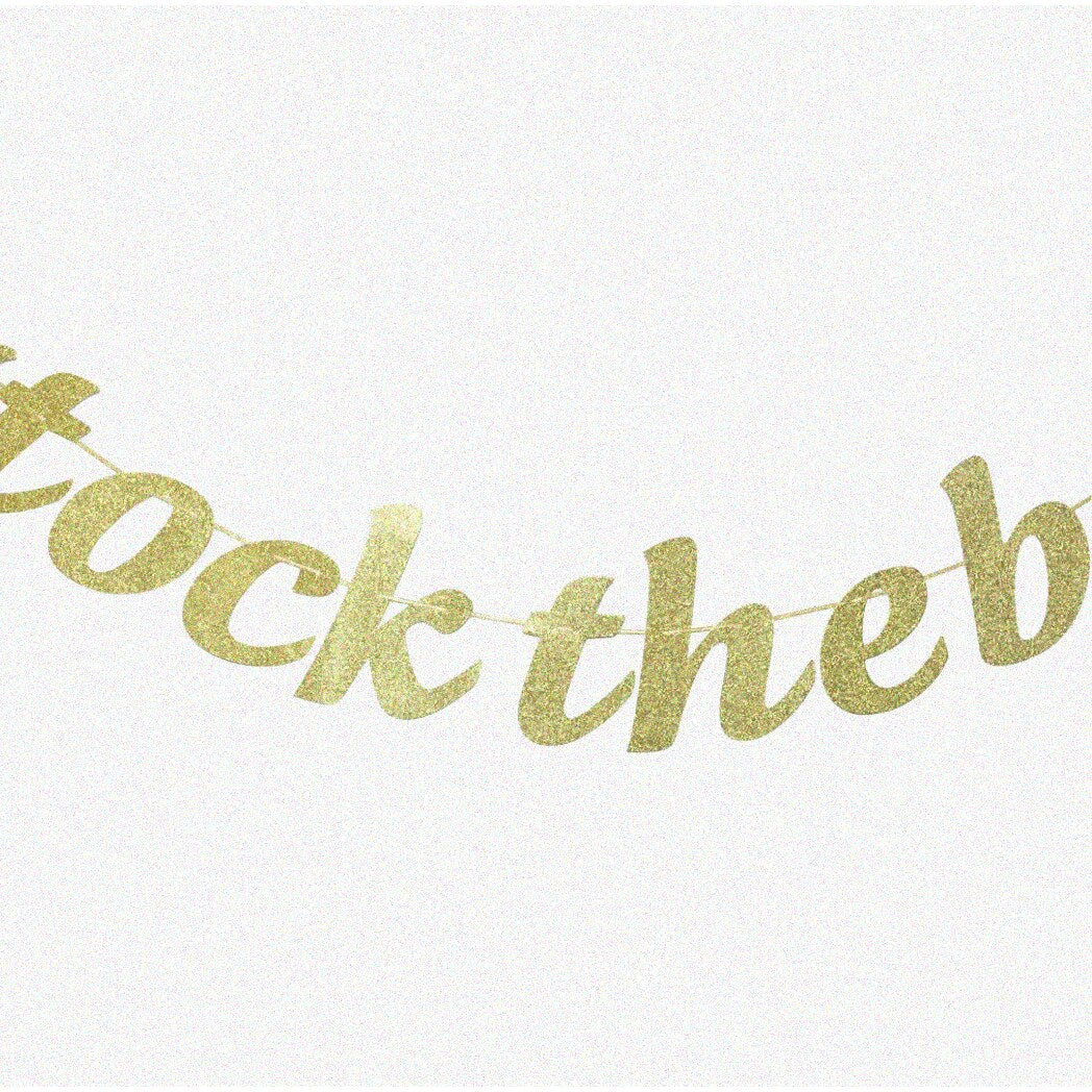 Golden Celebration Glittering Stock The Bar Banner for Wedding Reception