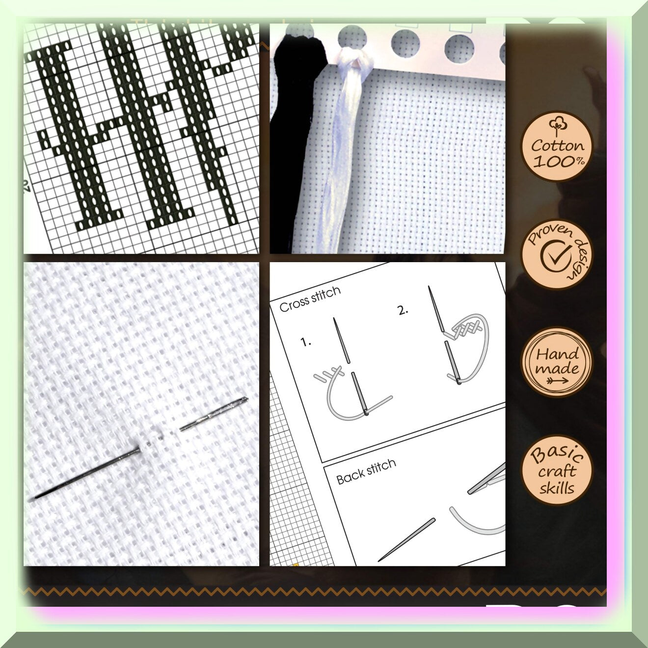 DIY Embroidery Bookmark Kit with Expecto Patronum Theme