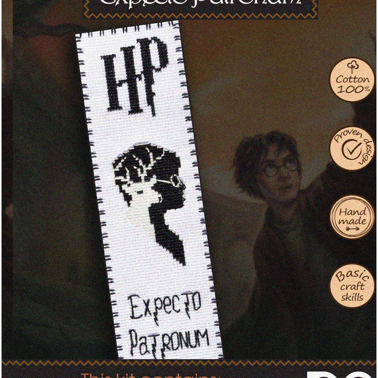 DIY Embroidery Bookmark Kit with Expecto Patronum Theme