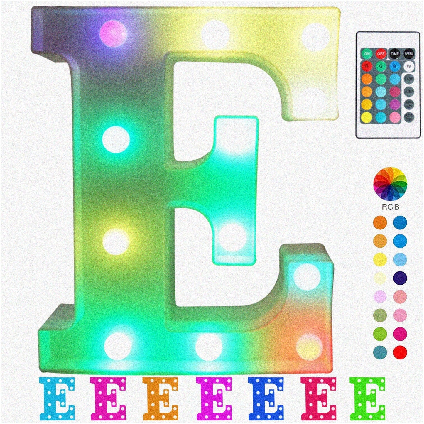 Rainbow Glow Marquee Letters LED Lights Multicolor