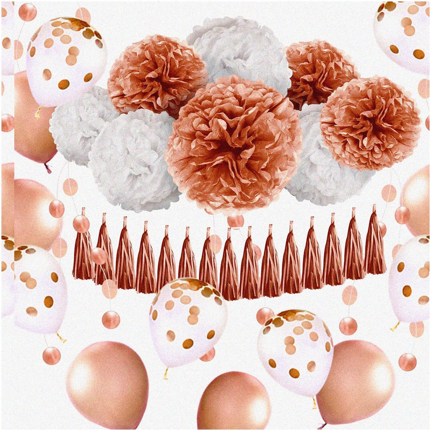 Rose Gold Party Decoration Kit 36-Piece