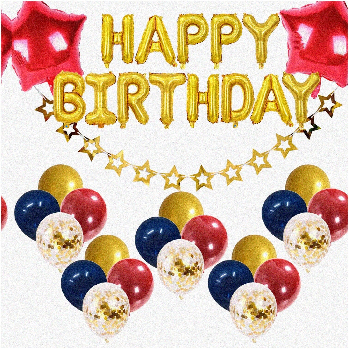 Starry Night Birthday Decor Kit with Balloons and Confetti