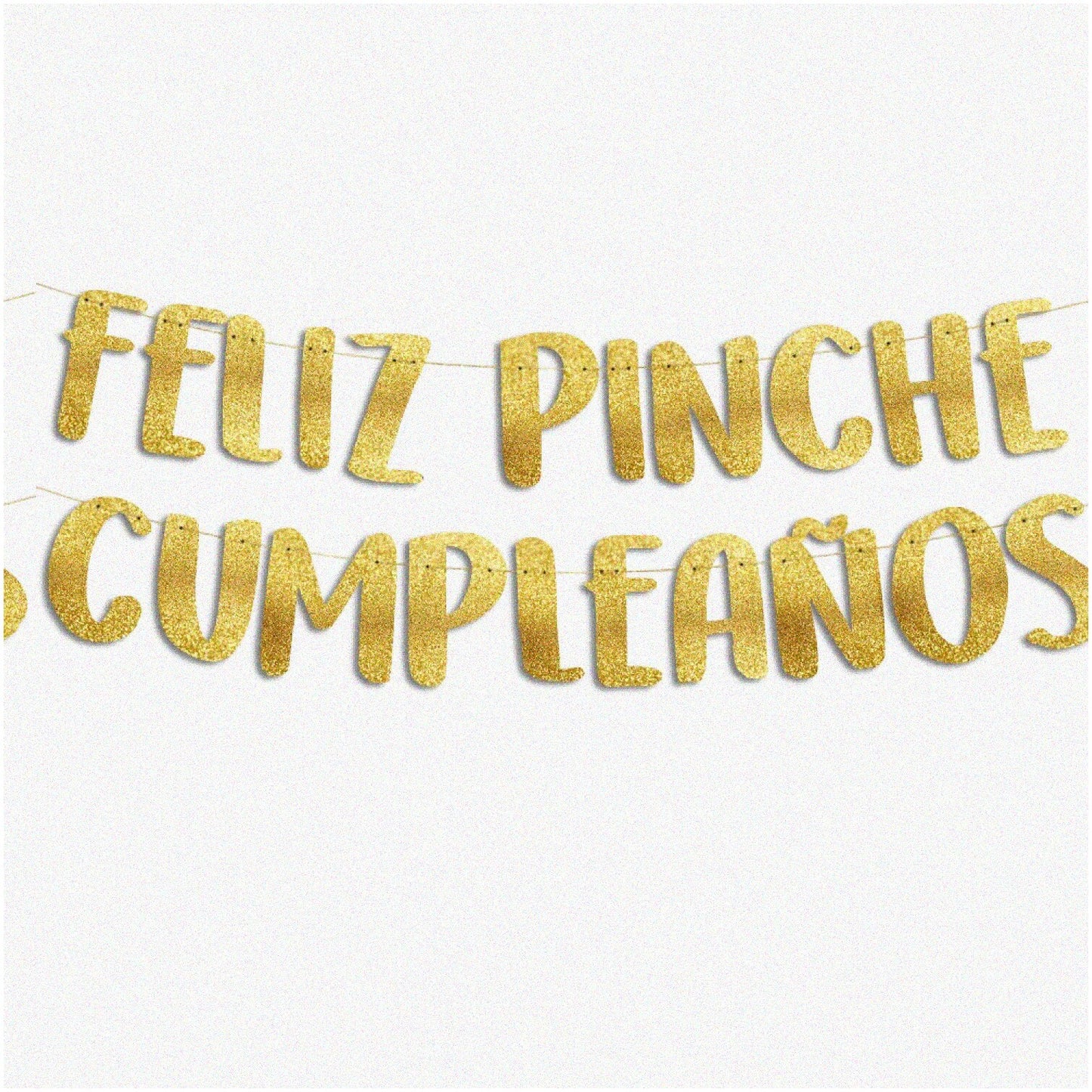 Feliz Cumpleaños Gold Glitter Banner
