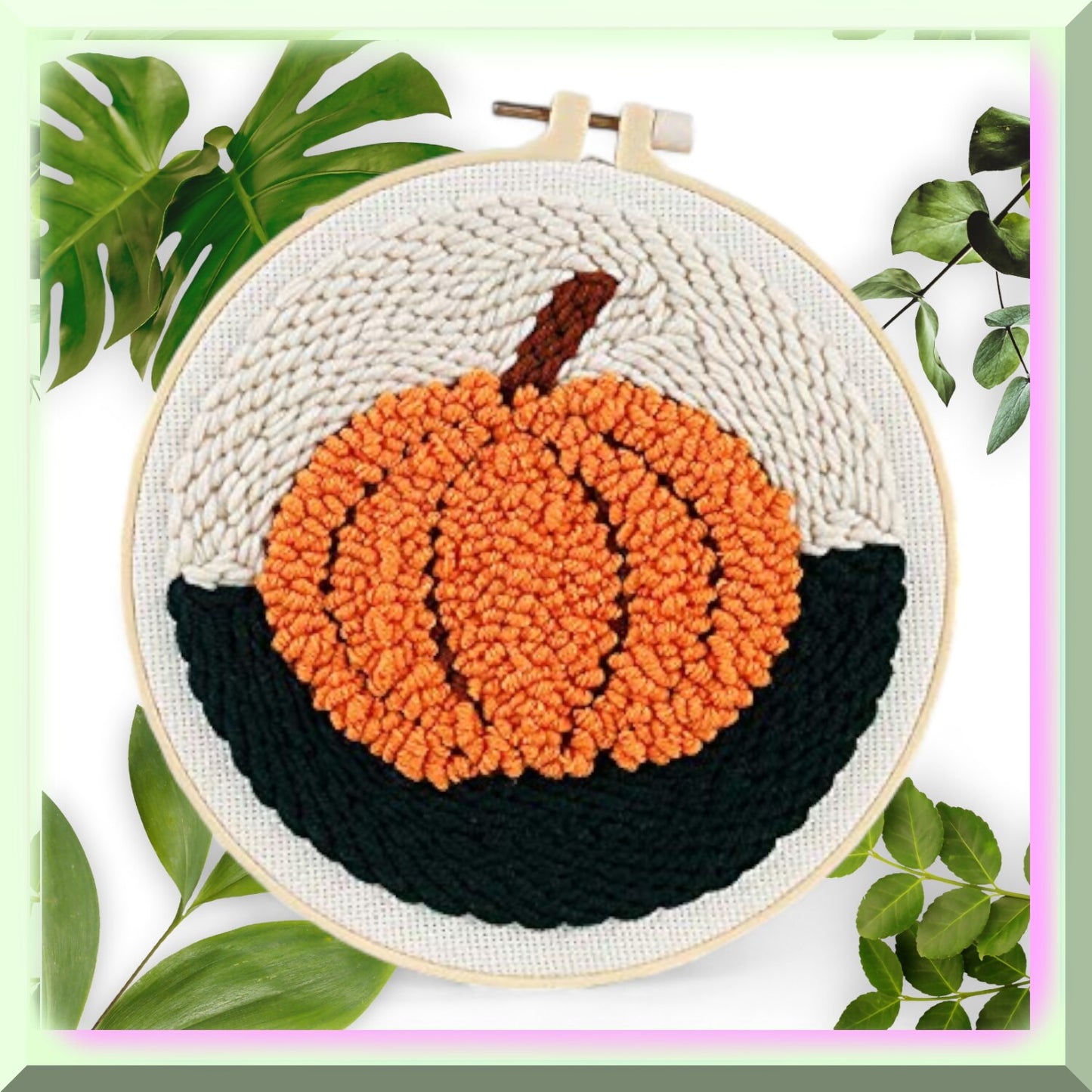 Pumpkin Pizzazz Punch Needle Embroidery Kit for Beginners