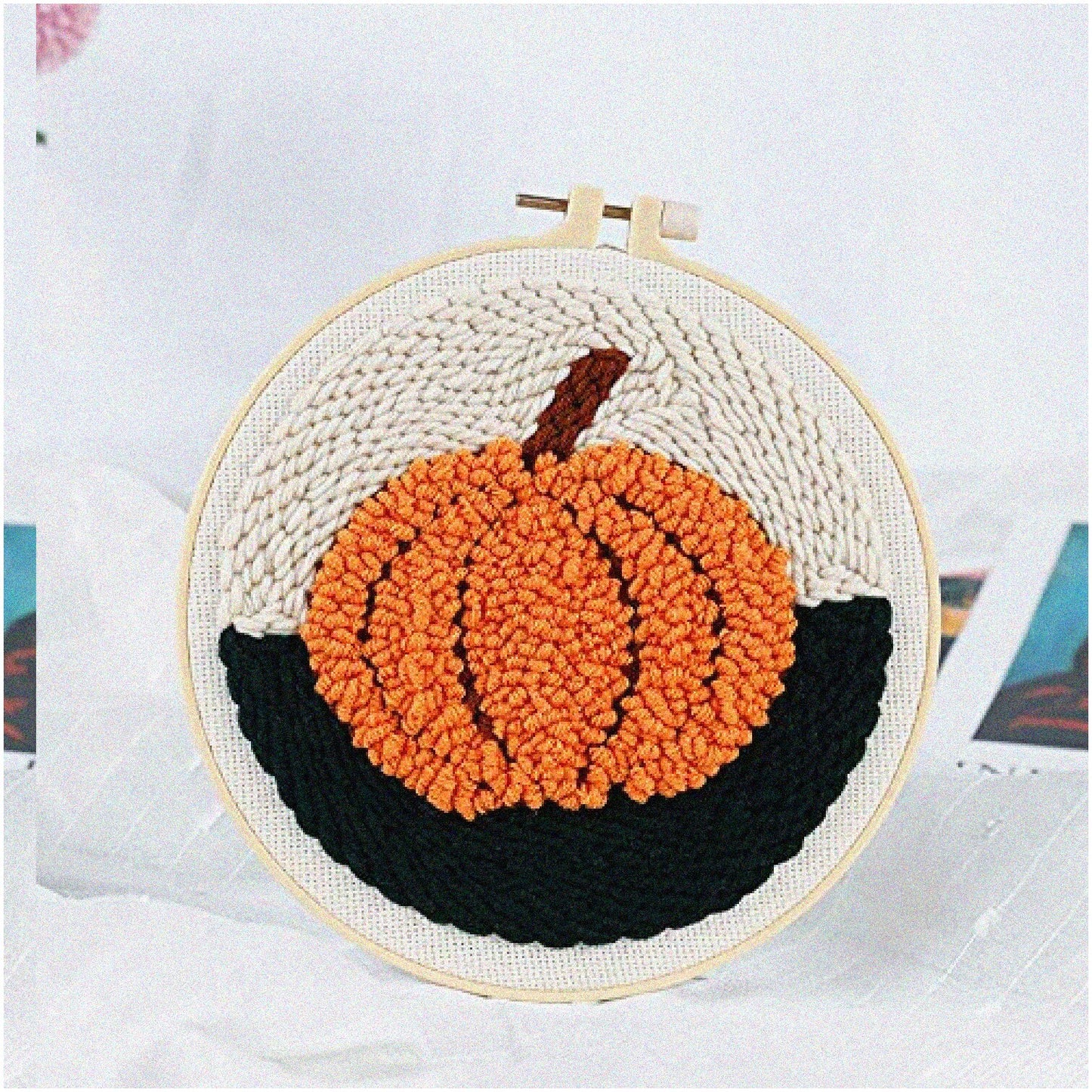 Pumpkin Pizzazz Punch Needle Embroidery Kit for Beginners