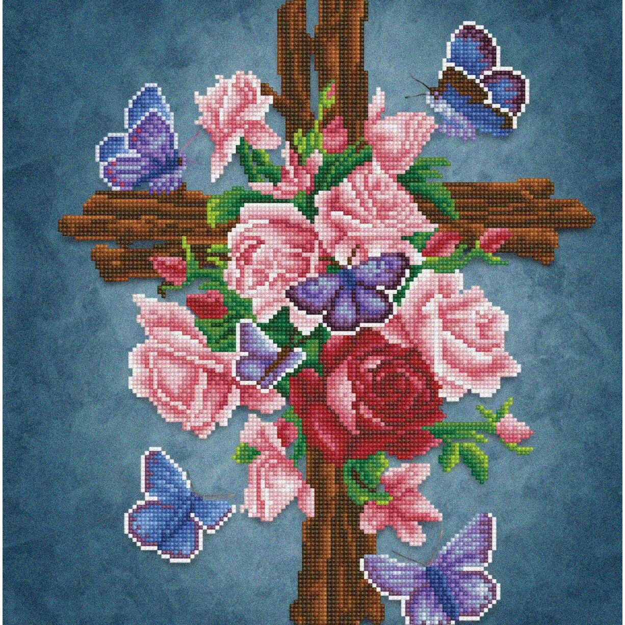 Sparkling Flower Cross Art Kit for Adults