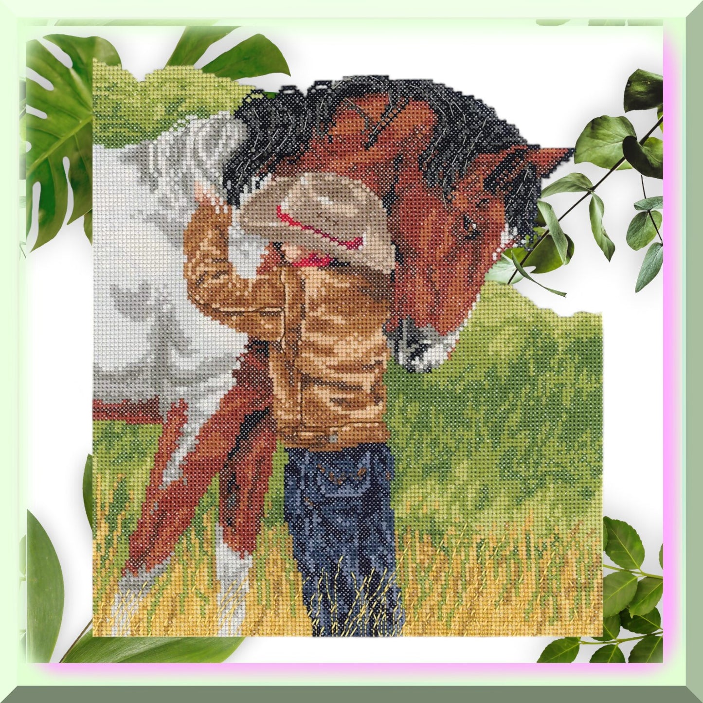 Equestrian Embroidery Kit for Cross-Stitch Art