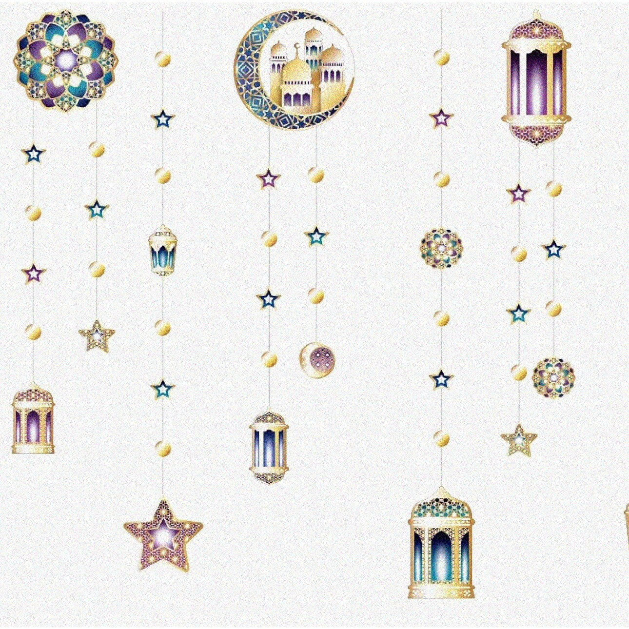 Celestial Eid Celebration Kit Purple Blue Gold Decorations