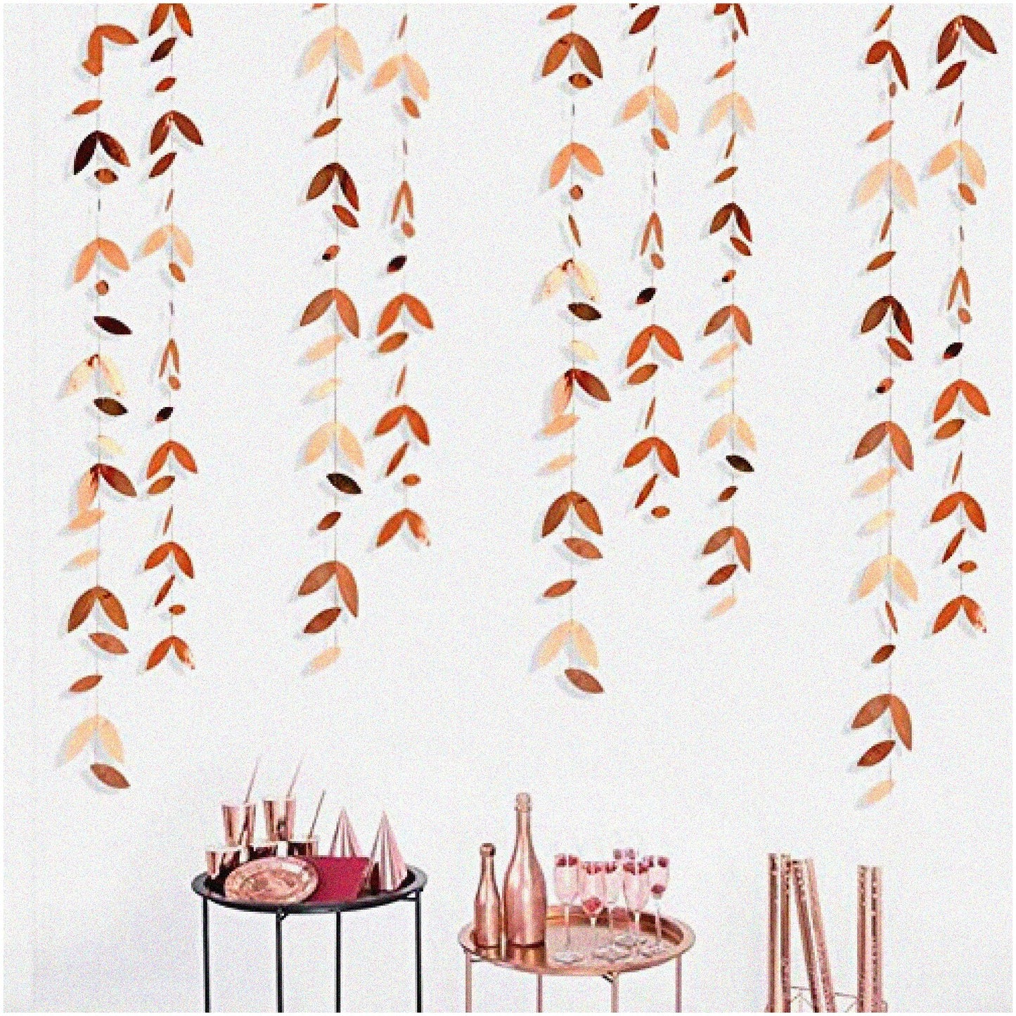 Rose Gold Leafy Celebration Kit with Paper Garland and Decorations