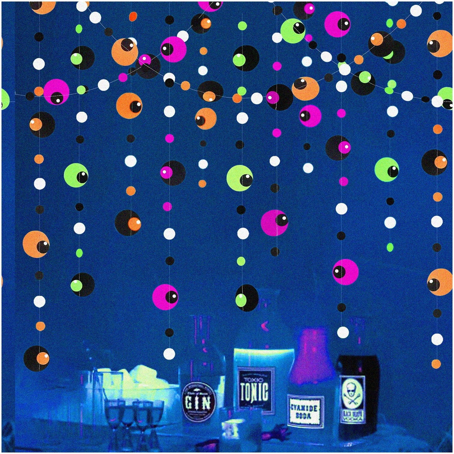 Neon Party Decorations Set with Bunting and Streamers