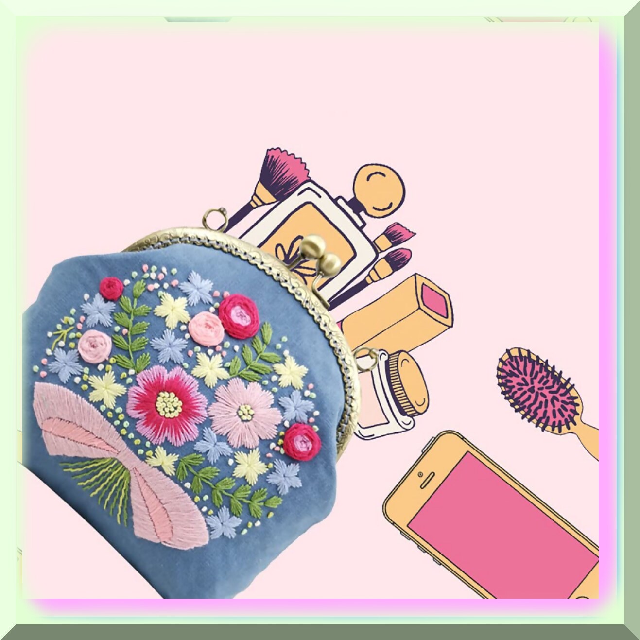 DIY Embroidery Wallet Kit for Beginners