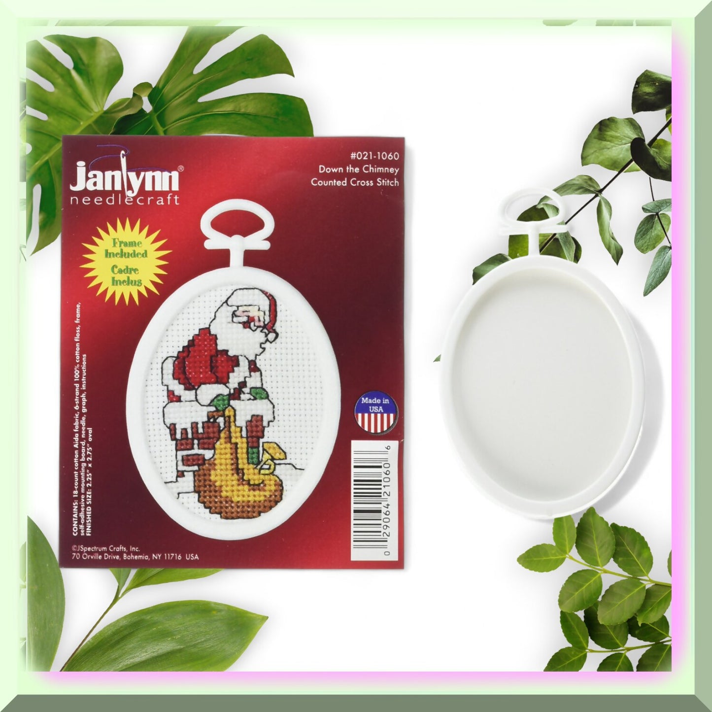 Festive Mini Cross Stitch Kit with Oval Design