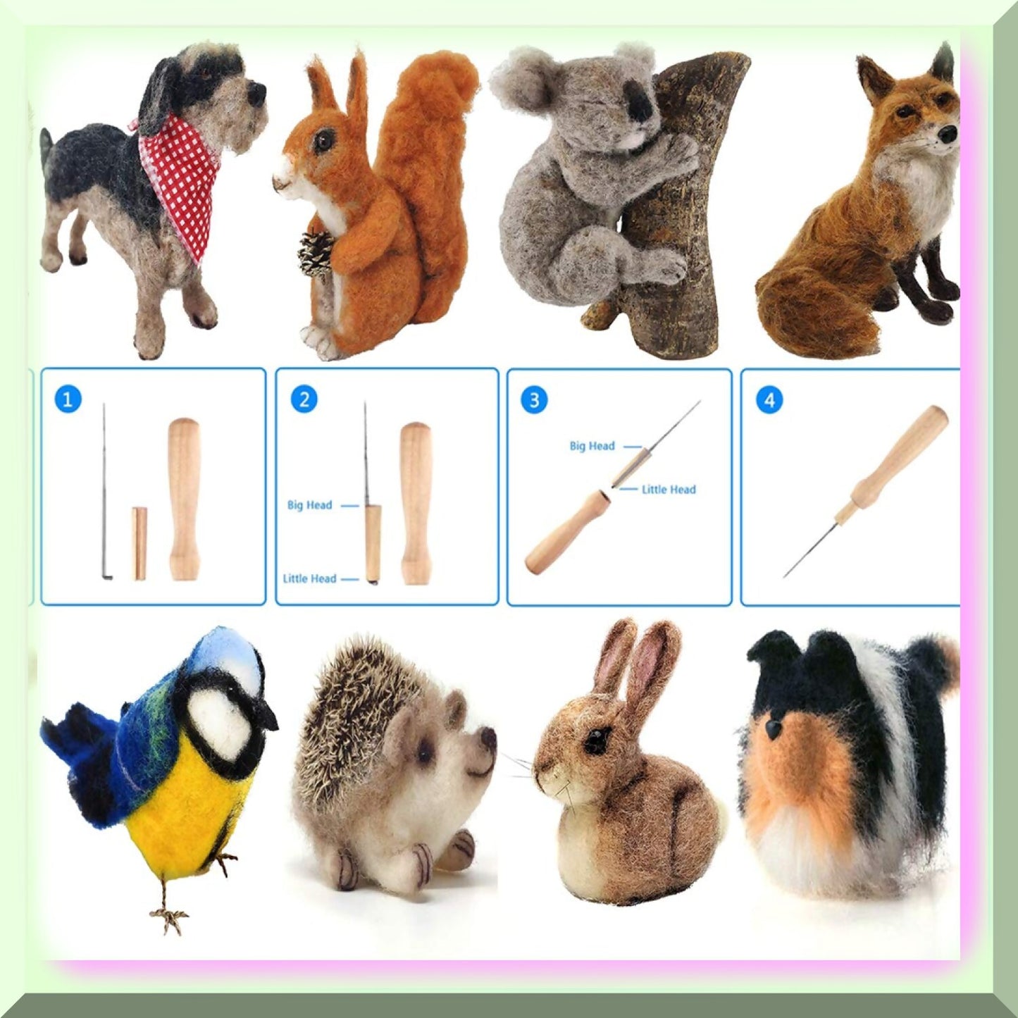 Complete Needle Felting Kit with 40 Colors and Tools