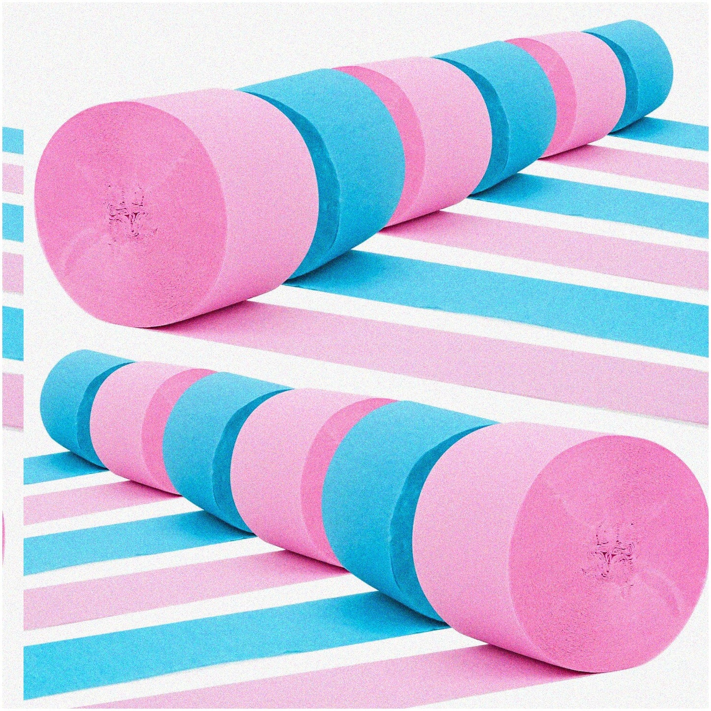 Pastel Party Streamers 10 Rolls Baby Pink Blue 82 Ft