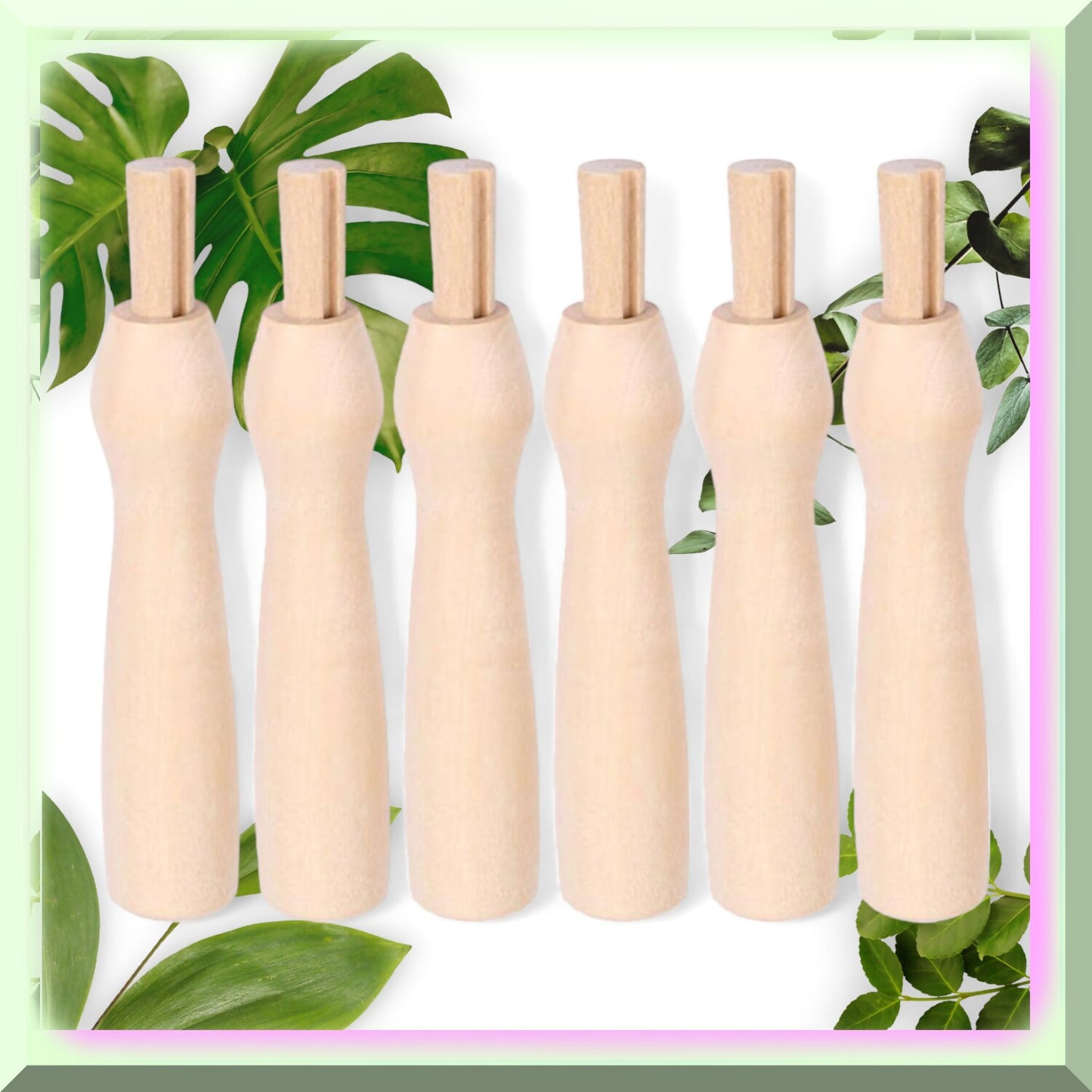 6Pcs Wooden Felting Needle Handles for Wool Crafting