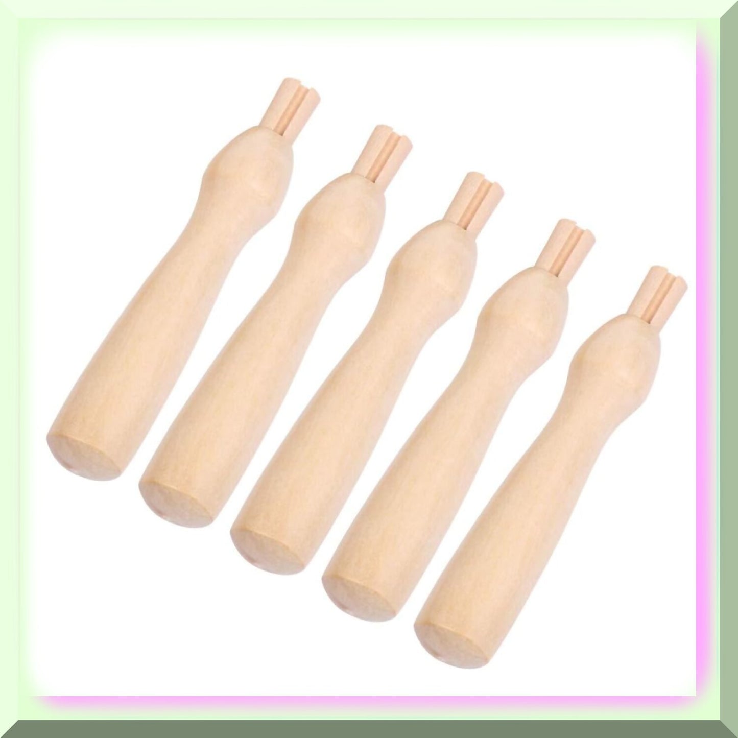 6Pcs Wooden Felting Needle Handles for Wool Crafting