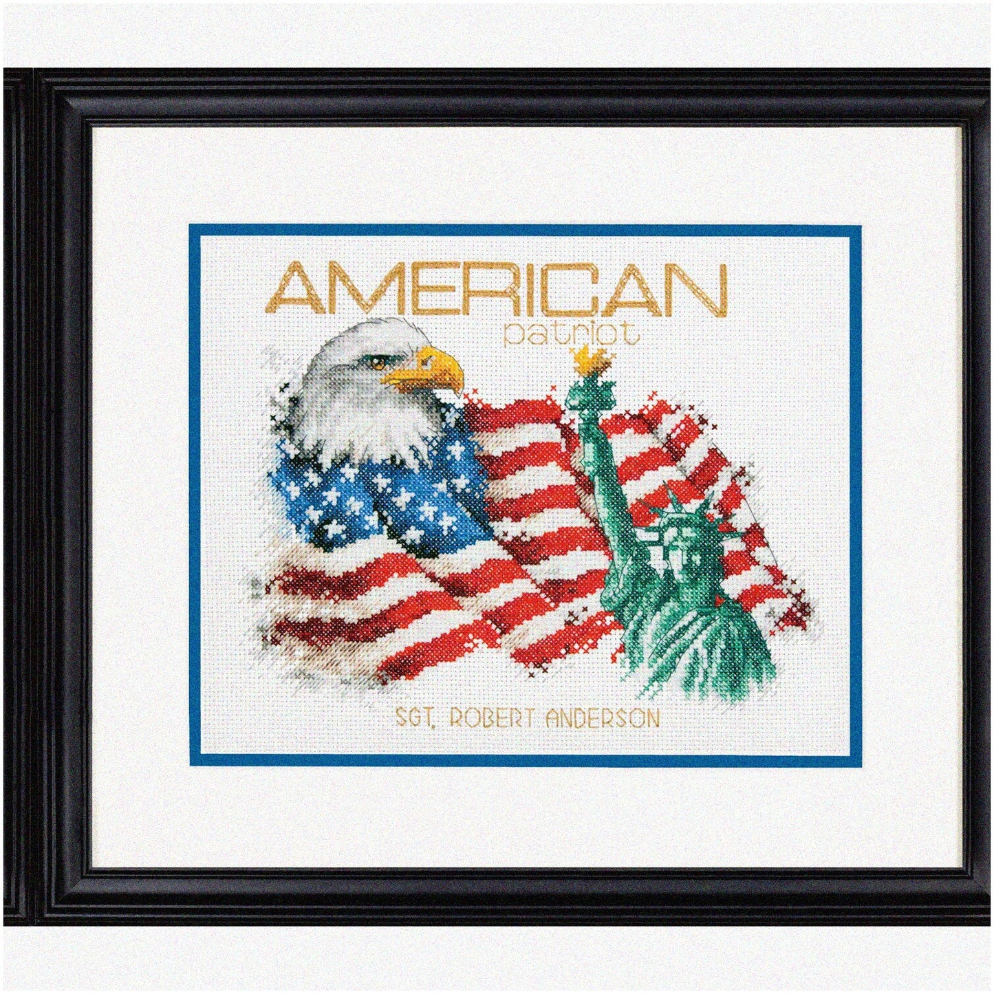 Personalized Patriotic Cross Stitch Kit for Veterans and Military