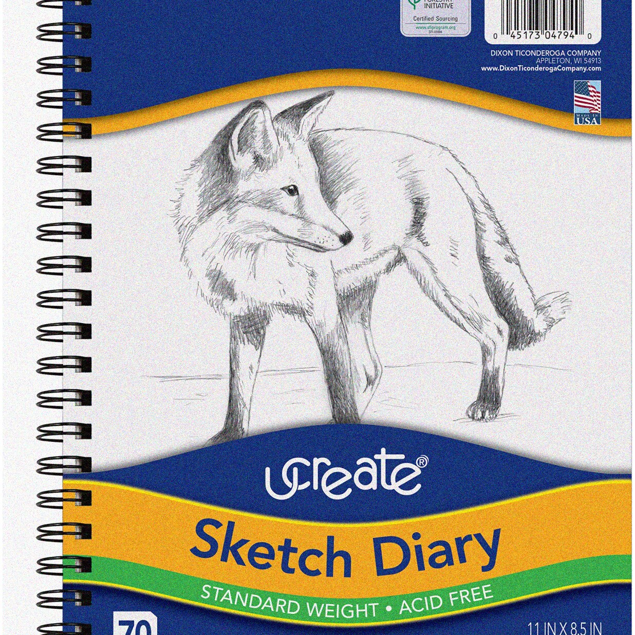 11" x 8-1/2" Sketch Diary with 70 Sheets