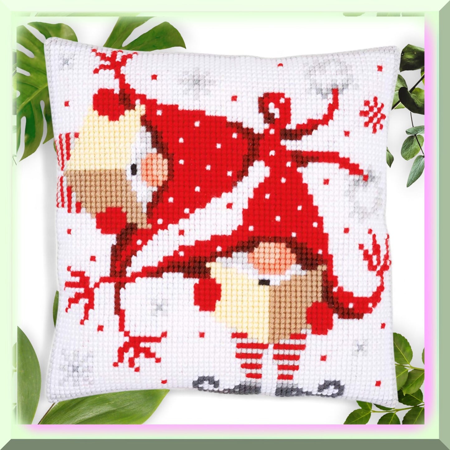 Whimsical Cross Stitch Cushion Kit for Home Decor