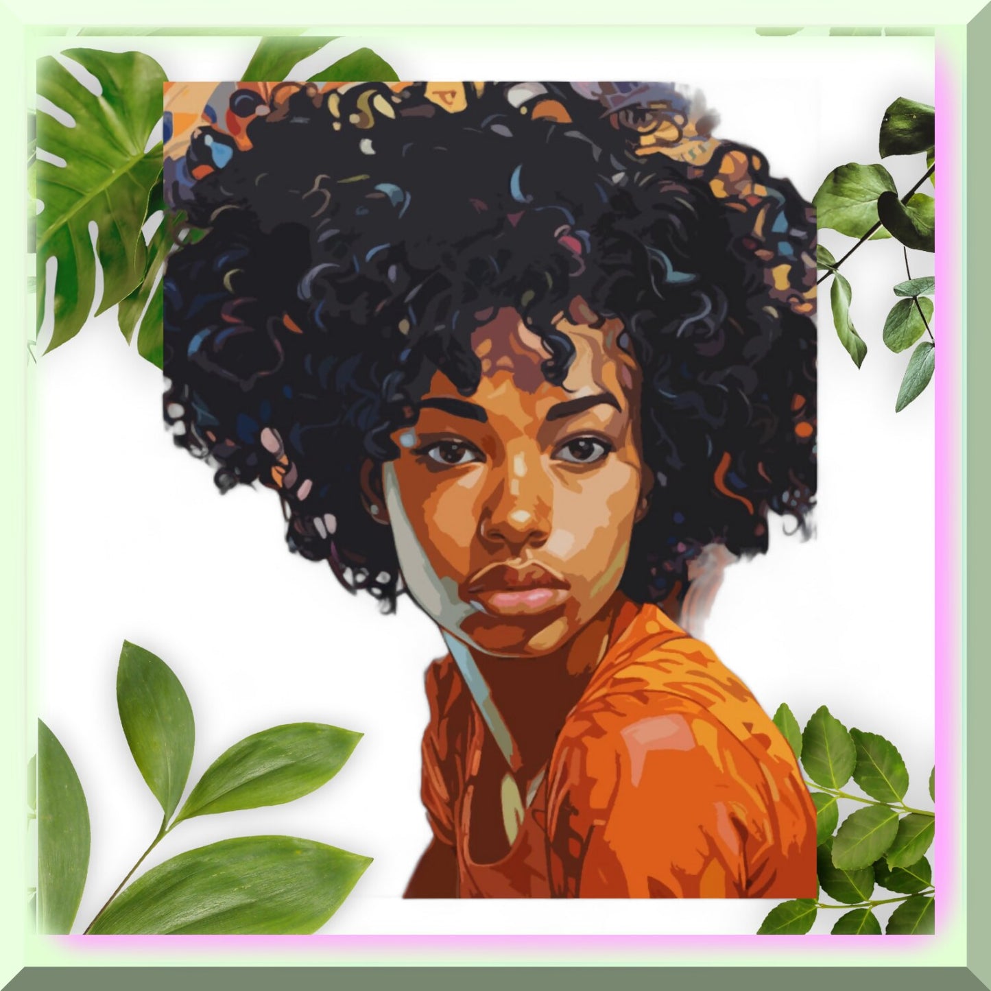 Vibrant African Girl Paint by Number Kit for All Ages
