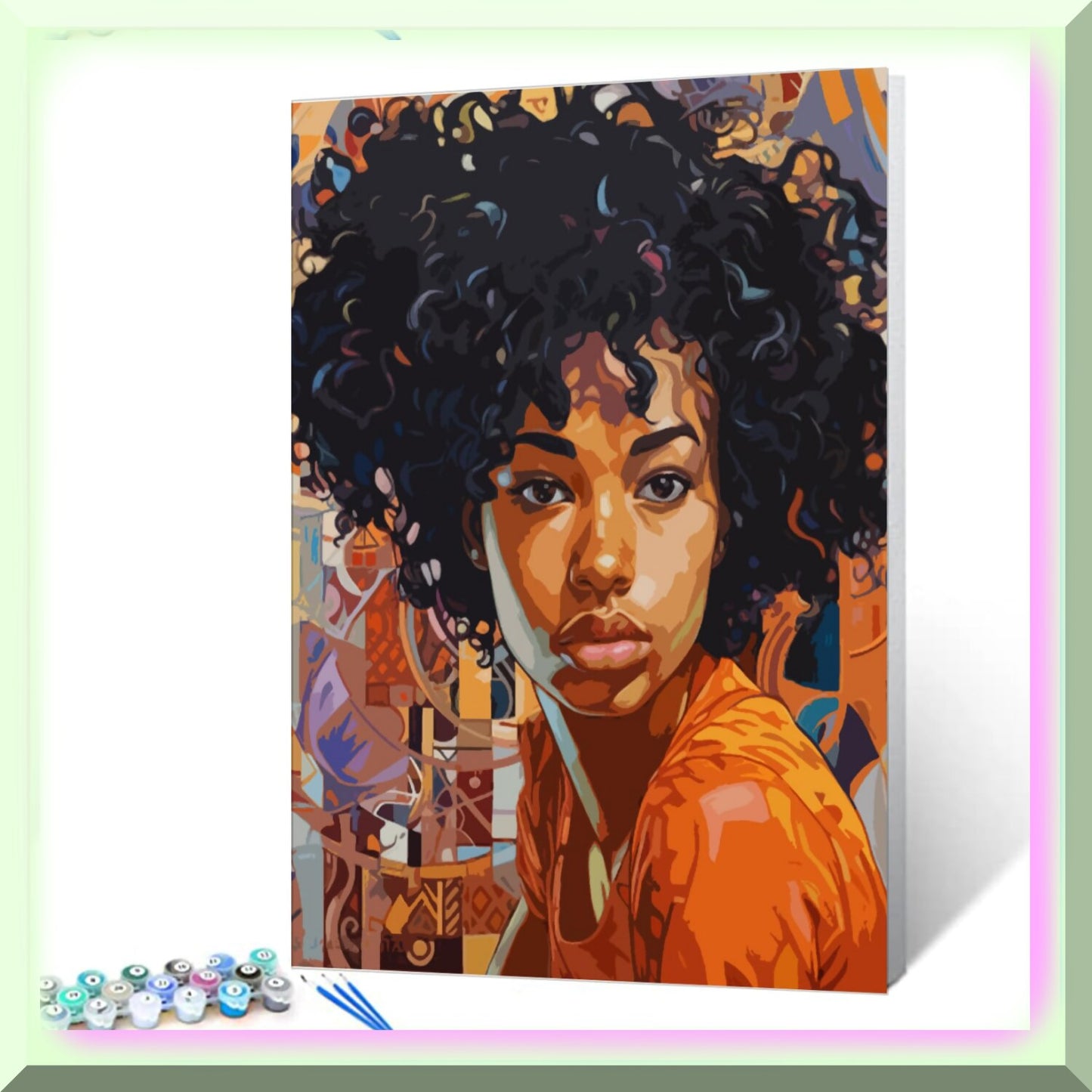 Vibrant African Girl Paint by Number Kit for All Ages