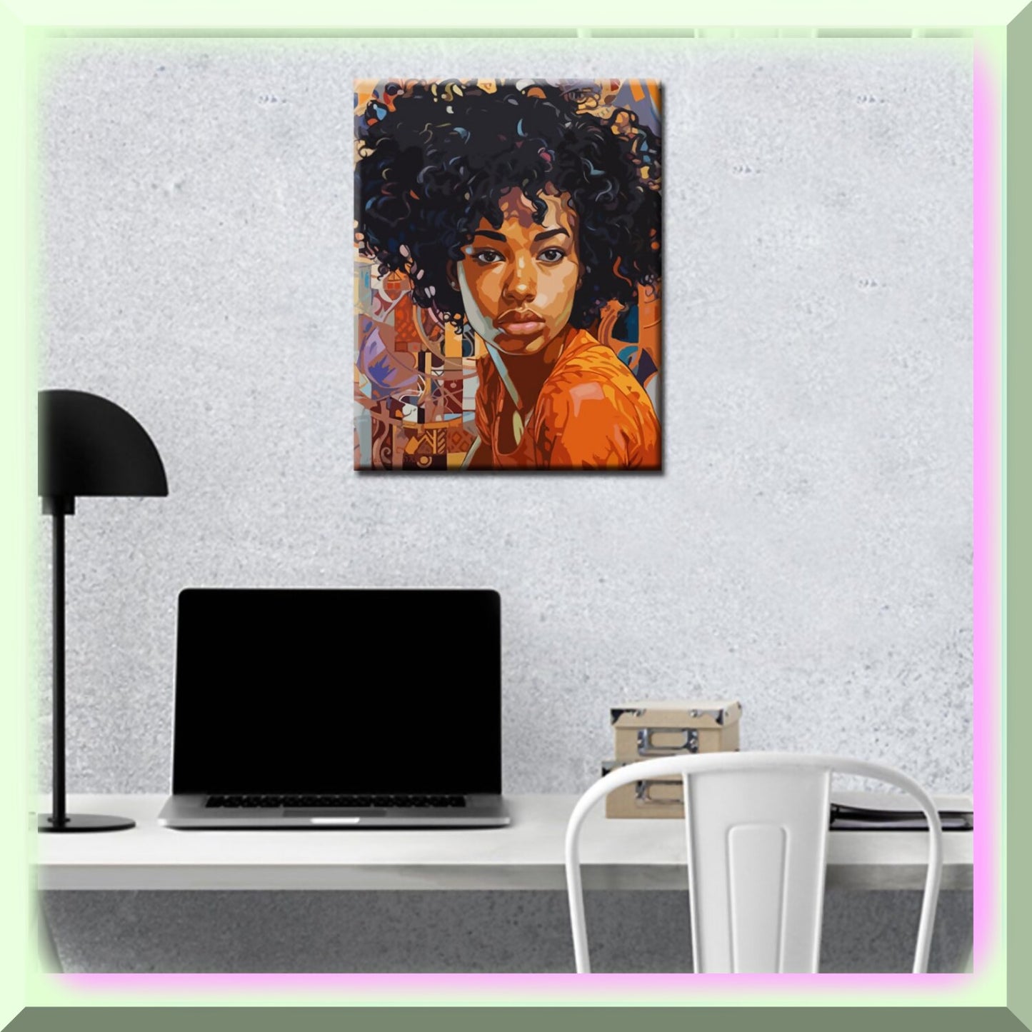 Vibrant African Girl Paint by Number Kit for All Ages