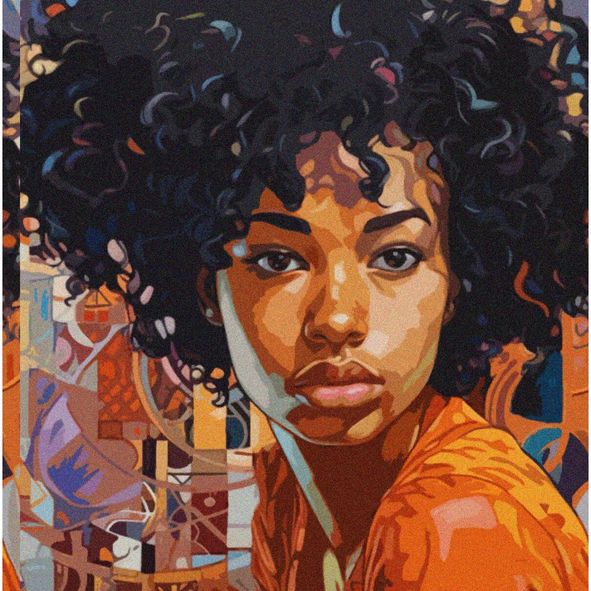 Vibrant African Girl Paint by Number Kit for All Ages